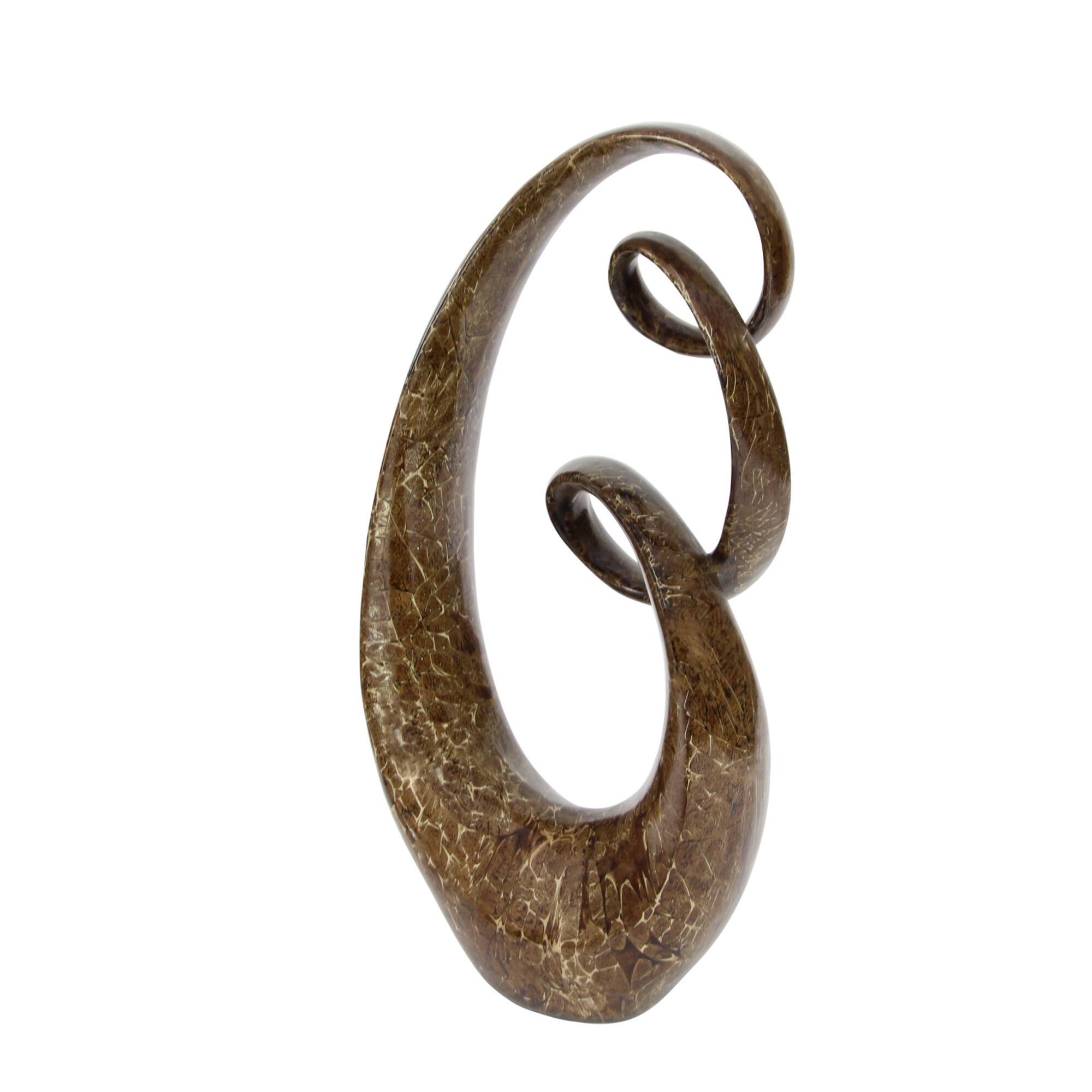 31" Brown Abstract Sculpture